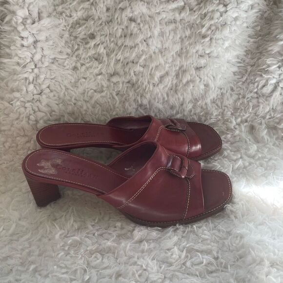 COLE HAAN Country Slides Sandals Leather Red Sandals.SZ9B - Picture 3 of 11
